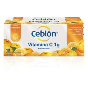 Cebión vitamina C 1 gr Tubo x 10 Tab Efervescentes