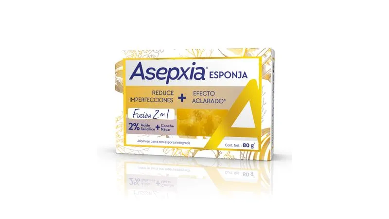 Jabon Asepxia Esponja Barra x 80 g