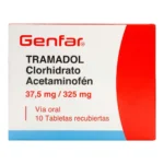 Tramadol 37,5mg -  Acetaminofén 325mg  Caja x 10 tabletas